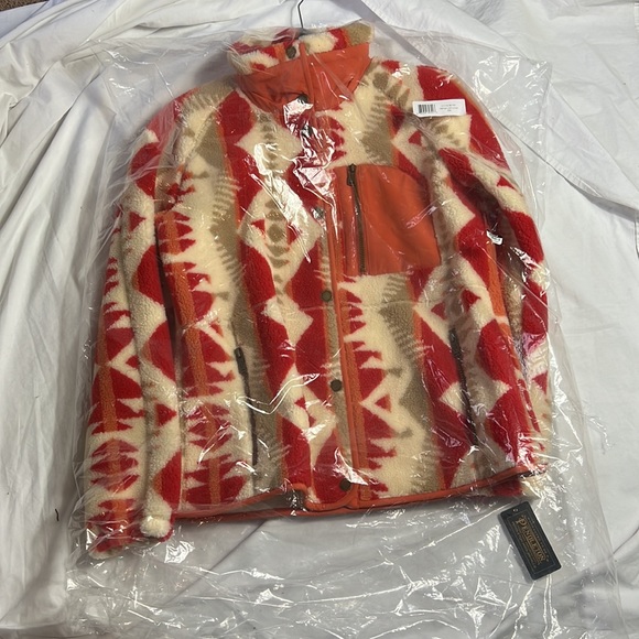 Pendleton women palisade shaped fleece jacket mango size Small new with tag - Picture 10 of 10
